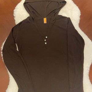 Lucy Brand Hooded Shirt- size Small